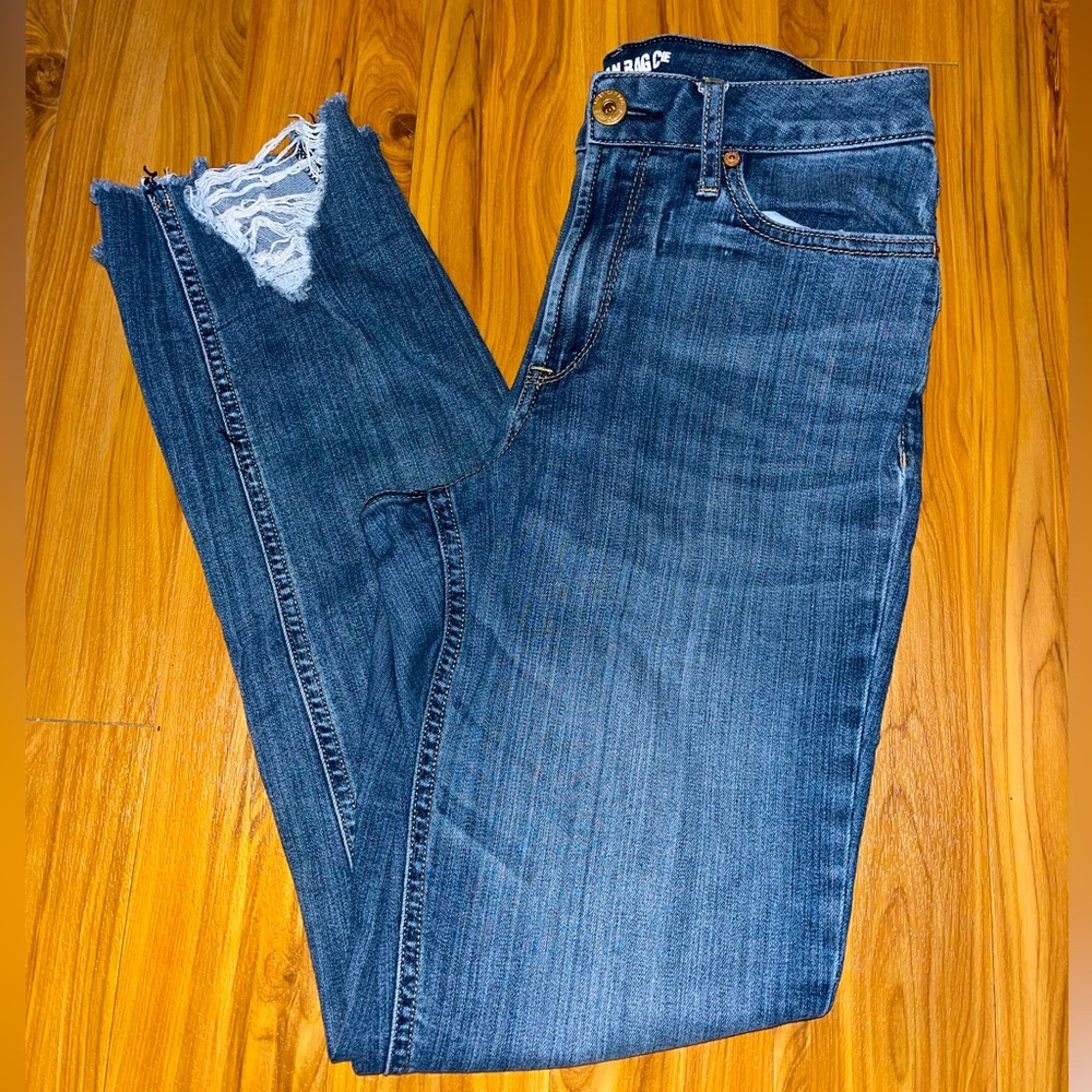 Jeans! Skinny Jeans w/ rips at bottom and very slight widening